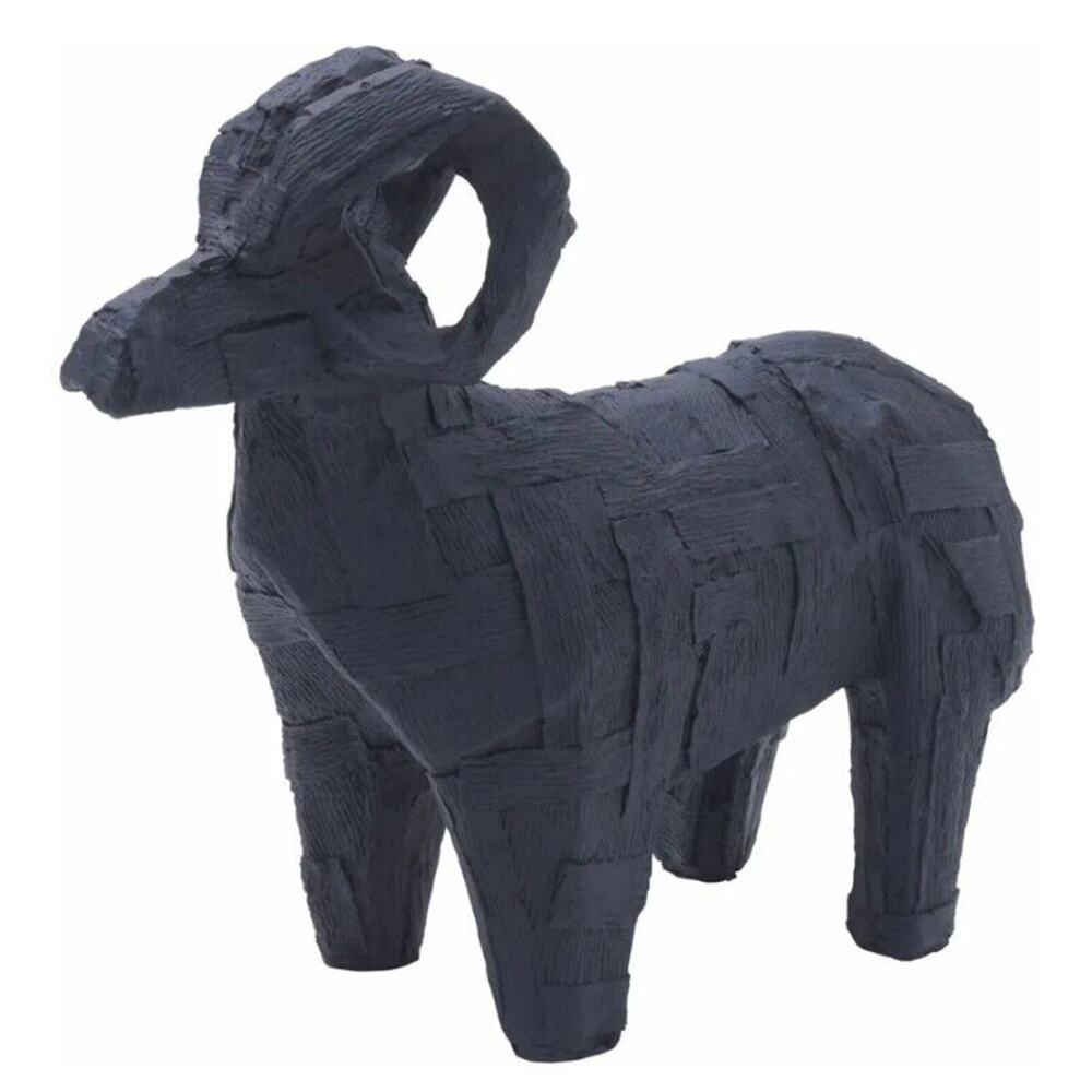 3/$20 Mikasa Resin Ram Figurine Statue Black Matte New Home Decor Lightweight
